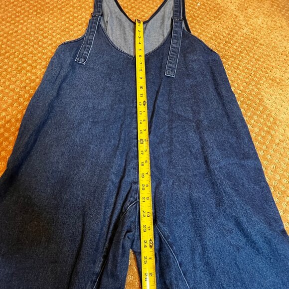 Women’s Denim Overalls Jumpsuit NWOT Blue Jean Relaxed Fit Adjustable Straps M - Picture 7 of 11
